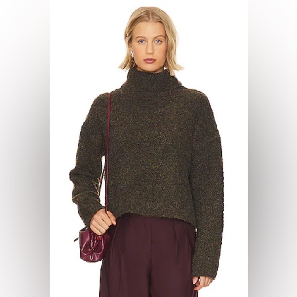 Stitches and stripes pullover turtleneck fuzzy knit wool small revolve ssense